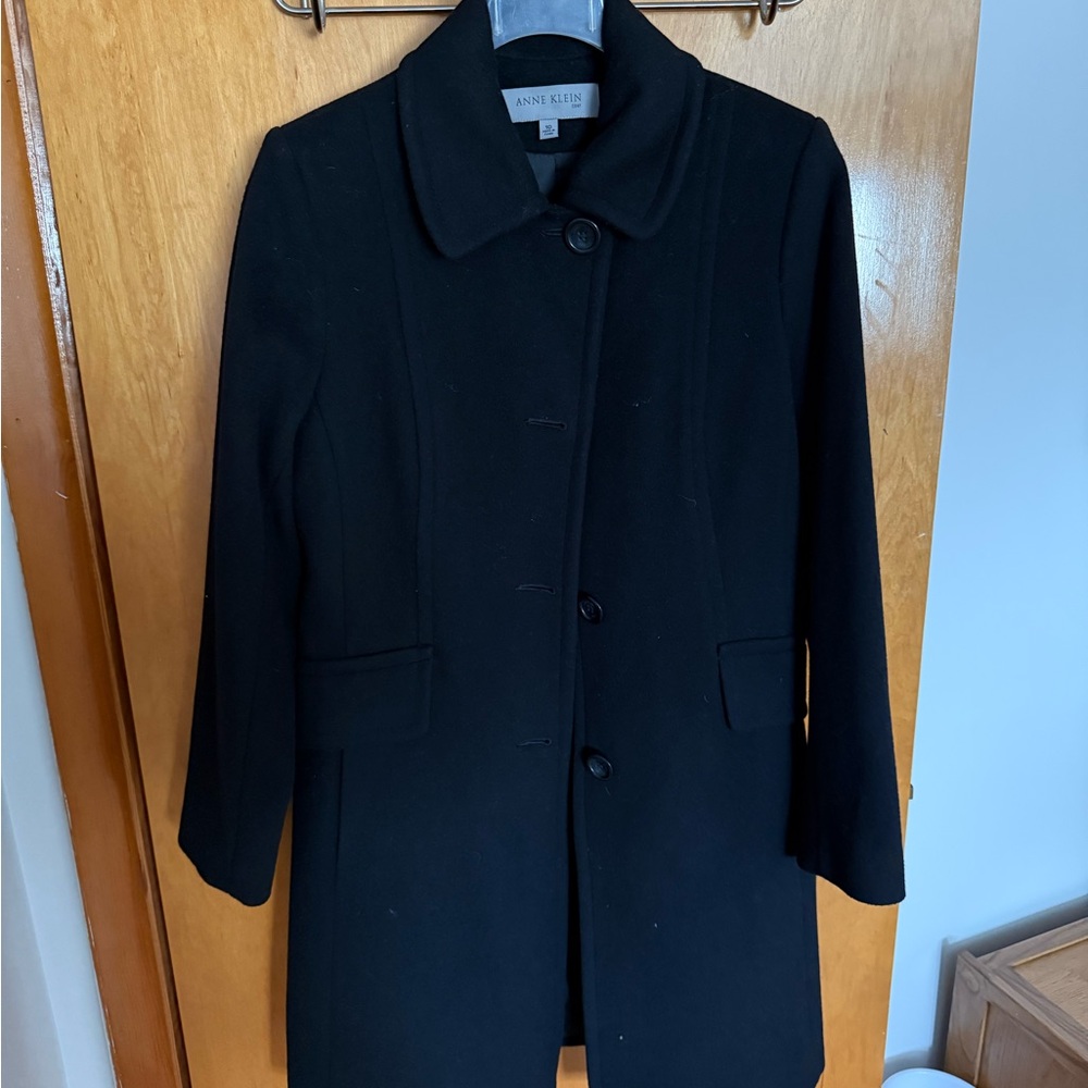 Anne Klein Black Wool Coat